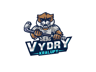 Hockey Sports Team Otter Mascot logo design 3d animation branding design graphic design illustration logo motion graphics typography vector