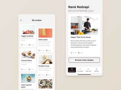 Cooking Mobile app bakery beverage cook cooking app culinary dashboard ui food app interface ios kitchen minimal mobile app recipe restaurant service startup tasty thermomix ux ui web