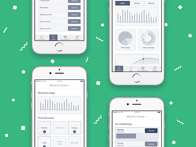 Smart home app - wireframes