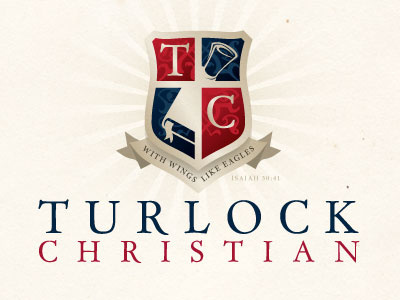 Turlock Christian Logo crest education identity prep school