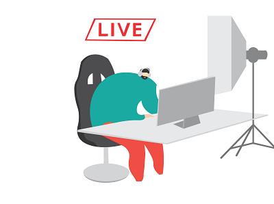 Live Streaming gaming graphics illustration live