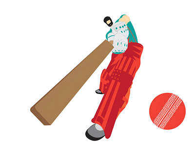 Cricketer cricket graphic design illustration