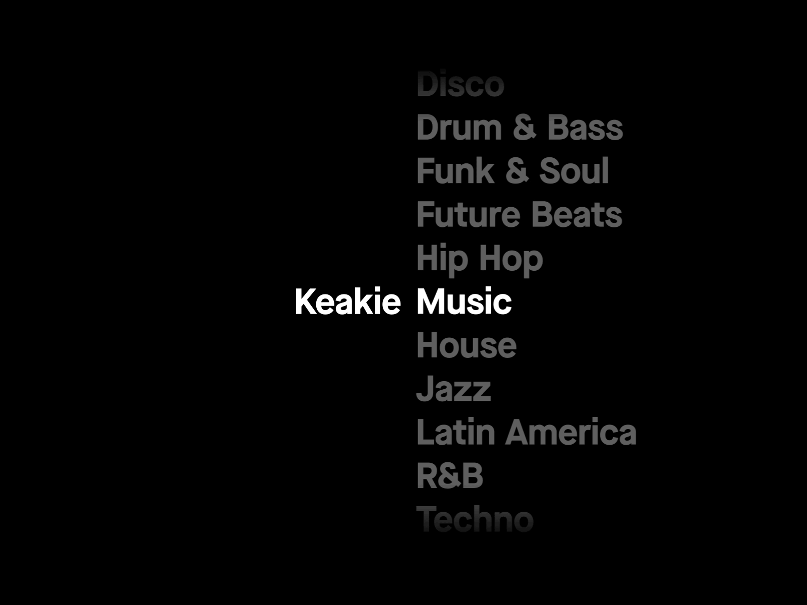 Keakie - Discover the worlds music adobe after effects animation black brand brand identity branding concept creative design graphic graphic design graphics motion motion design motion graphics music visual