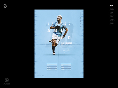 The Top 6 - Sergio Aguero art direction art director artwork branding concept creative design football football club football designs graphic manchester city poster poster a day poster collection poster design premier league statistics stats visual