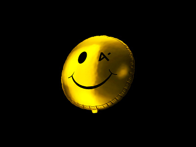 Artefact - 001 - Balloon 3d adobe artwork balloon concept conceptual creative design emoji graphic icon item pop culture rave render retro smiley face visual visualization yellow