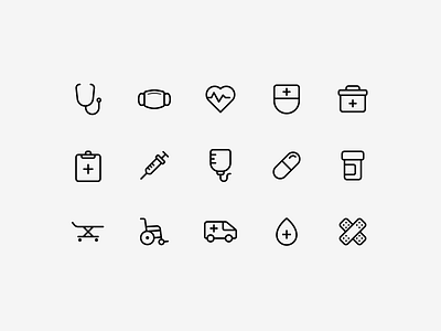 Hospital Icons by Lau Yim on Dribbble