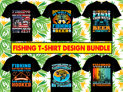 fishing t-shirt design bundle.
