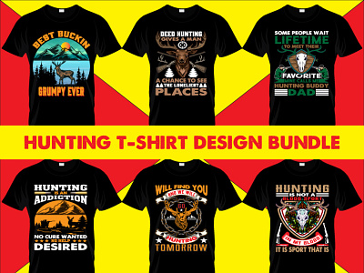 hunting t-shirt design bundle.