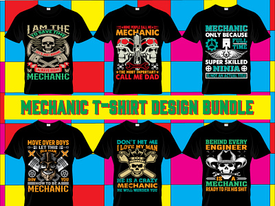 mechanic t-shirt design bundle.