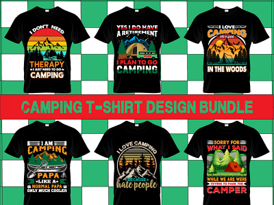 camping t-shirt design bundle