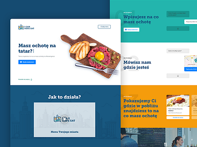 I Can Here Eat - Landing page bot chatbot food landing multicolor page