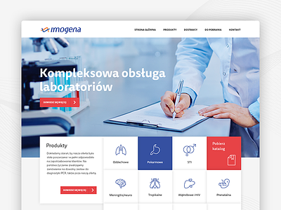 Imogena - laboratory services bactery company icons imogena laboratory medical products services webdesign website