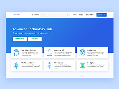 Landing Page concept for  E-learning platform