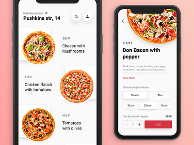 Pizza order app choise eat food ios option order pizza