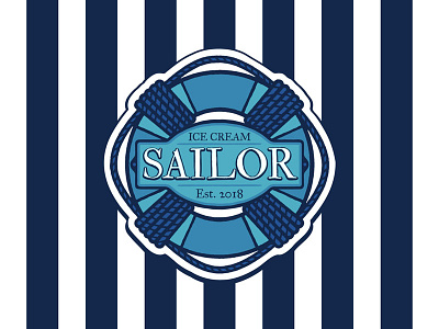 Sailor Ice Cream Logo brand branding ice cream logo logo design store