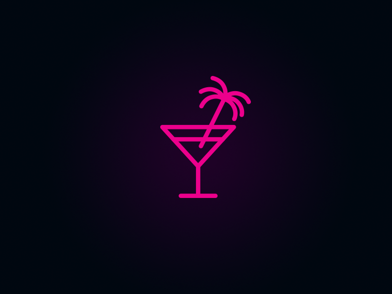 Chat Alley Summer Drink app chat drink gif glow hot icon light neon palm pink summer