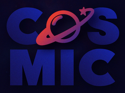 Cosmic bold cosmic gradient icon logo logo design noise typography