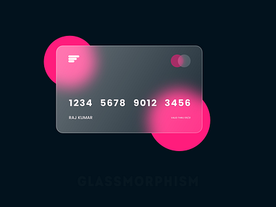 Glassy Card Design banking black white card design dark ui glass card mockup xd