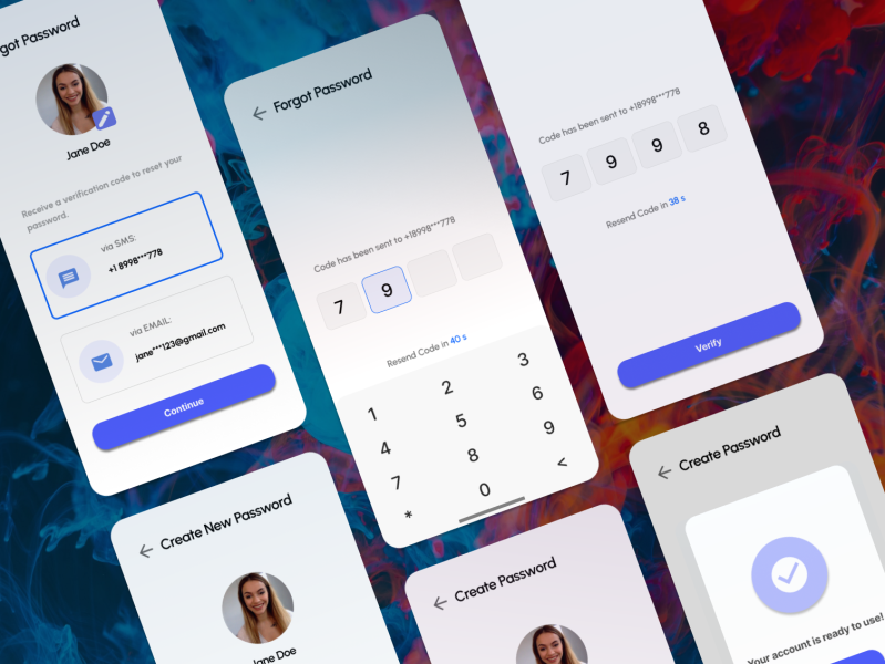 Password/SMS Password Reset Flow by Izel Ersoy on Dribbble