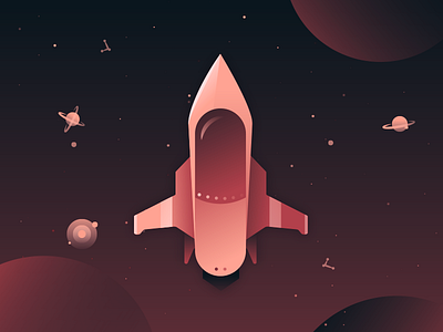 Pinkterstellar game illustration illustrator salmon space spaceship vector art