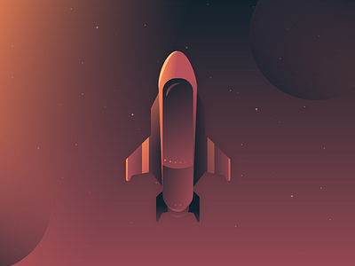 Subtle orbiting game illustration illustrator salmon space spaceship vector art