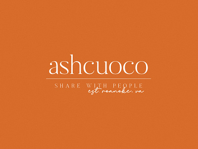 Logo for AshCuoco adobe illustrator brand branding design logo logo design script typography