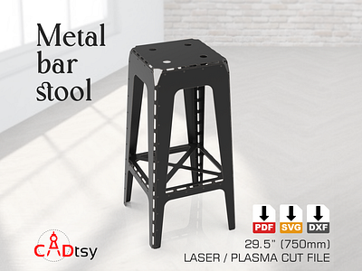 Industrial Style Bend Sheet Metal Riveted Bar Stool File