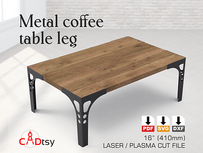 Industrial Style Metal Coffee Table Leg Cut File diyideas