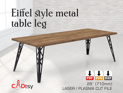 Industrial Metal Table Leg DXF Laser Plasma Cut File leg