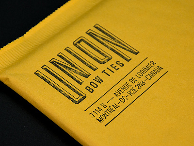 Union Bow Ties Shipping Envelope envelope old school stamp yellow