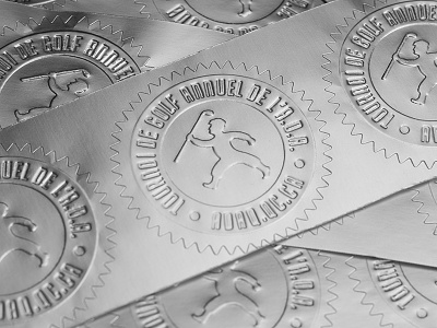 ADA Golf Tournament Invitation silver seal sticker emblem foil emboss golf