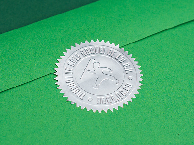 ADA Golf Tournament Invitation invitation classy silver sticker emboss golf green envelope