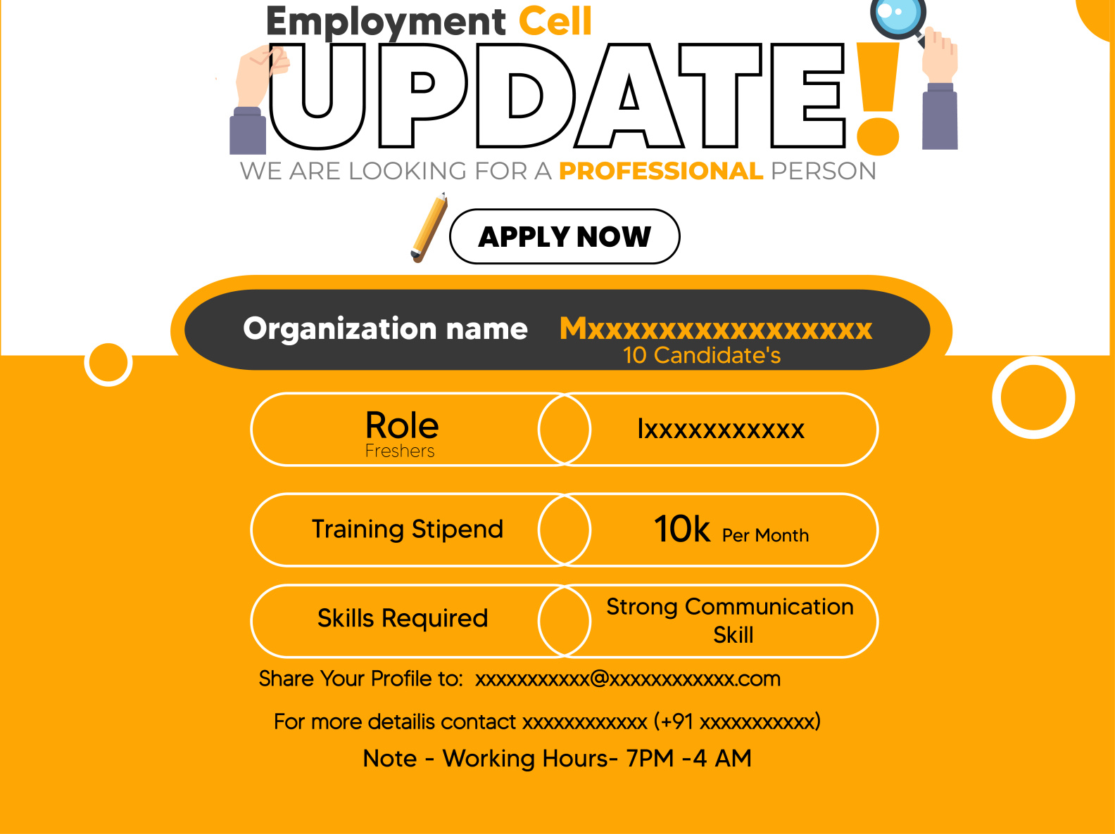 Job update poster by Karan on Dribbble