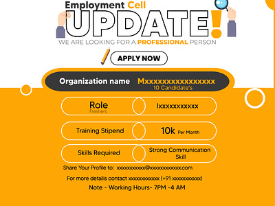 Job update poster branding design job poster update