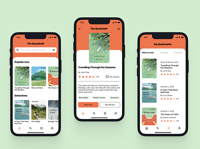 The Bookshelf / Mobile app design app design mobile app ui ux