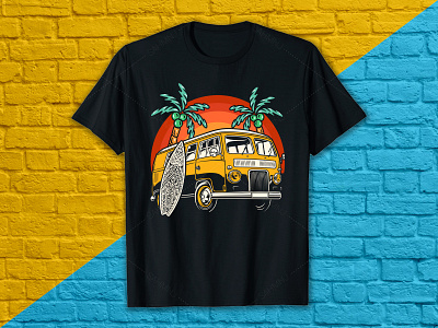 Surfing Board T-shirt Design