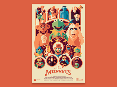 The Muppets disney film illustration movie muppets poster typography vector