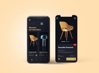 Furniture App branding design mobile ui ui design