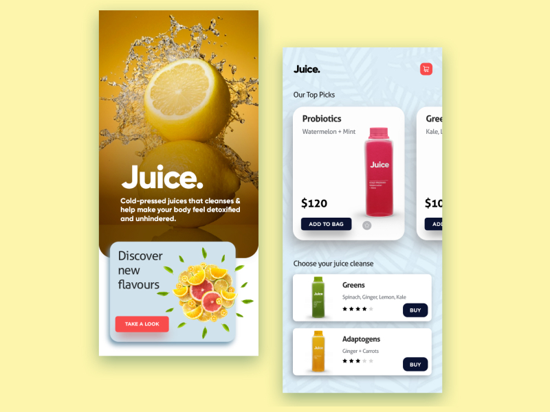 Fruit Juice Mobile App by Owen abucheri on Dribbble