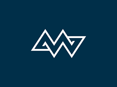 Personal Branding Monogram blue branding design graphic icon identity logo m monogram personal w white