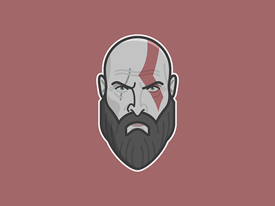 Kratos God of War beard boy character god of war illustration kratos playstation playstation 4 ps4 spartan vector video game video games videogame videogames
