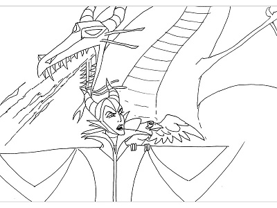 Maleficent animation cartoon disney dragons illustration