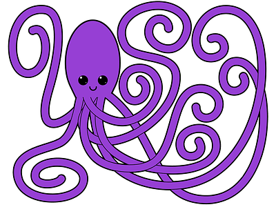 Purple Octopus illustration illustrator vector