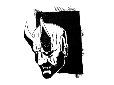 Demon Face cartoons comics demon illustration ink pen