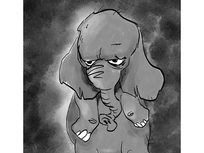 Grumpy Elephant cartoon comics illustration