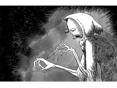 Hooded Ghoul cartoon comics horror illustration