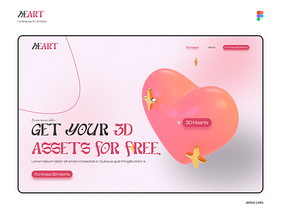 3D Heart Website (Hero Design) branding design graphic design heart hero design illustration logo typography ui ux vector