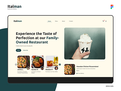 Italman Family Owned Restaurant Website (Hero Design)