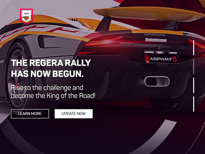 Regera King Of The Road - Asphalt Legends landing page user interface