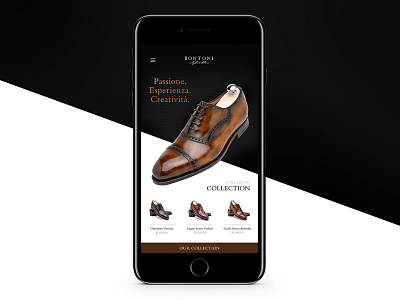 Mobile homepage study bontoni design fine hand italian made mobile shoes web